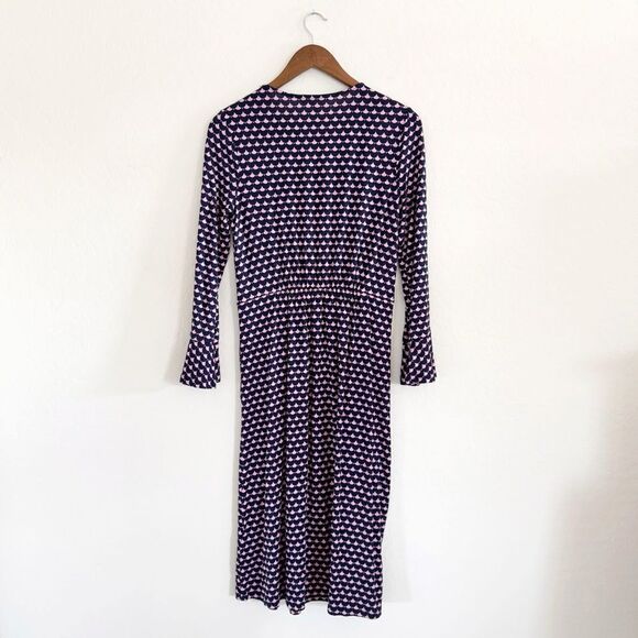 Boden Flute Long Sleeve A-Line Jersey Dress in Sherbert, Crescent Stamp Size 4L - Picture 4 of 13